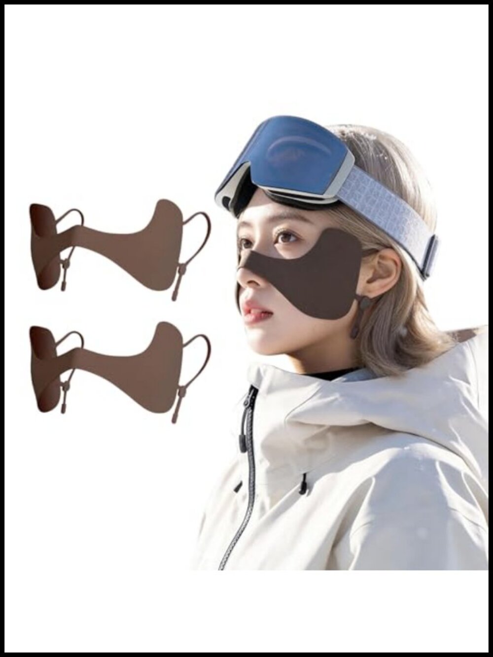 2 Pack Ski Mask Nose Hole Thermal Face Cover Winter Half Face Mask